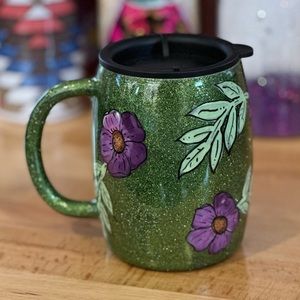Hand painted custom glitter stainless steel mug